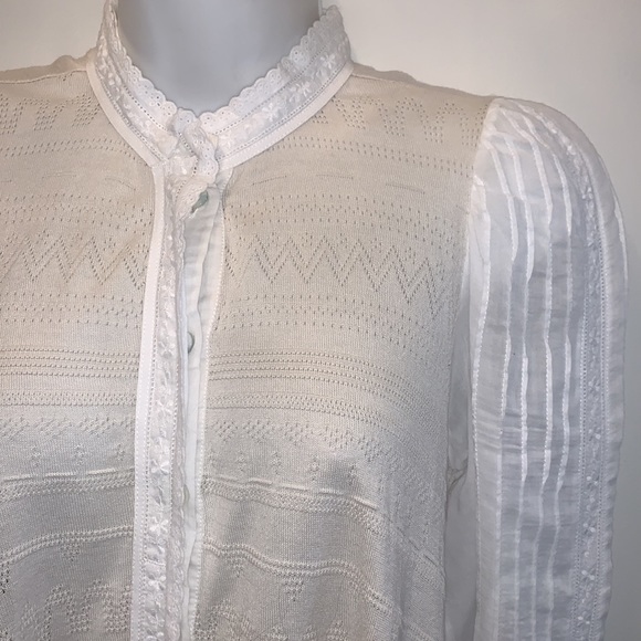 HIGH EVERTIME COUTURE Linen Laced Blouse - Picture 5 of 12